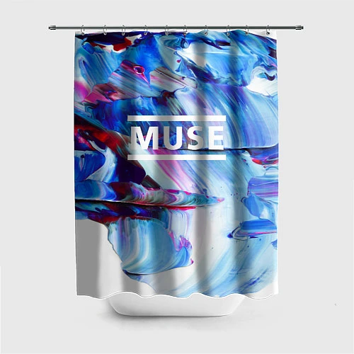 Шторка для ванной MUSE: Blue Colours / 3D-принт – фото 1