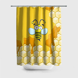 Шторка для душа Веселая пчелка, цвет: 3D-принт