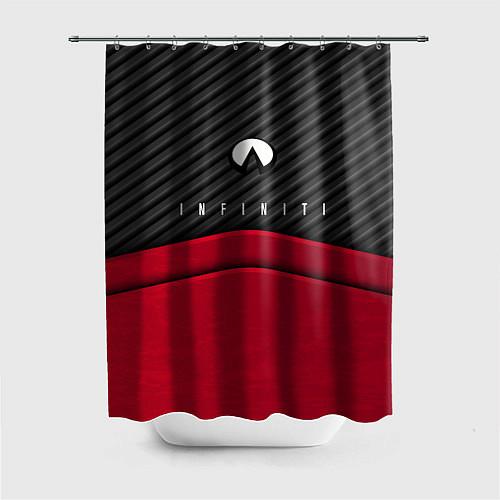 Шторка для ванной Infiniti: Red Carbon / 3D-принт – фото 1