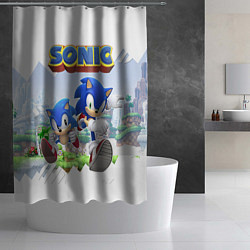 Шторка для душа Sonic Stories, цвет: 3D-принт — фото 2