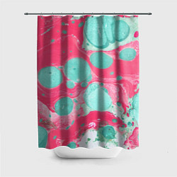 Шторка для ванной Watercolor: Pink & Turquoise