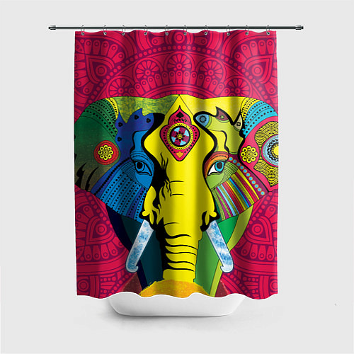 Шторка для ванной Индийский слон / 3D-принт – фото 1