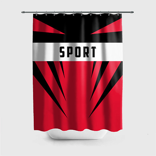 Шторка для ванной Sport: Red Style / 3D-принт – фото 1