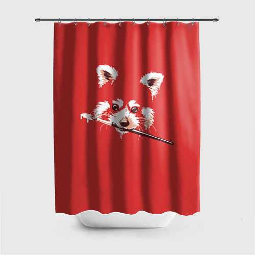 Шторка для ванной Красная панда с кисточкой / 3D-принт – фото 1