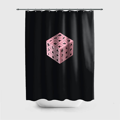 Шторка для ванной Black Pink Cube / 3D-принт – фото 1