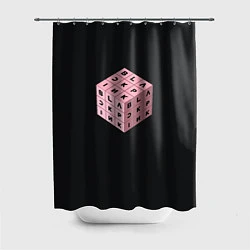 Шторка для ванной Black Pink Cube
