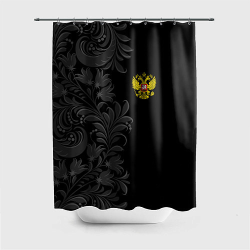 Шторка для ванной Герб России и орнамент / 3D-принт – фото 1