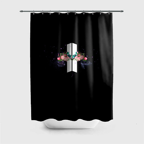 Шторка для ванной BTS: Floral Minimalist / 3D-принт – фото 1
