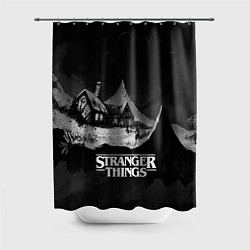 Шторка для душа Stranger Things: Black Hut, цвет: 3D-принт