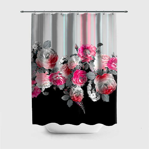 Шторка для ванной Розы в темноте / 3D-принт – фото 1