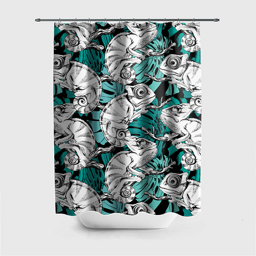 Шторка для ванной Хамелеоны / 3D-принт – фото 1