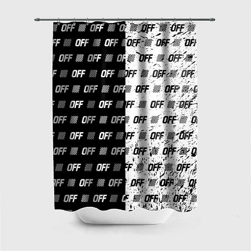 Шторка для ванной Off-White: Black & White / 3D-принт – фото 1