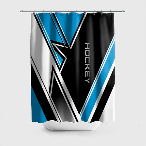 Шторка для ванной Hockey black blue white / 3D-принт – фото 1