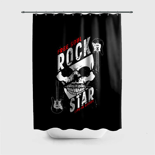 Шторка для ванной Free soul rock star / 3D-принт – фото 1
