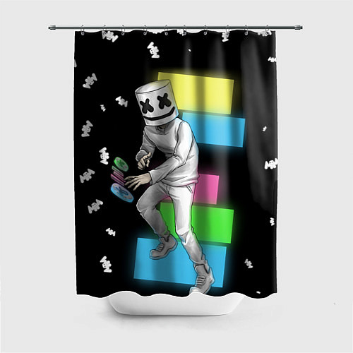 Шторка для ванной Marshmello 80's / 3D-принт – фото 1