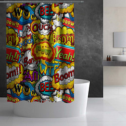 Шторка для душа Звуки комиксов, цвет: 3D-принт — фото 2
