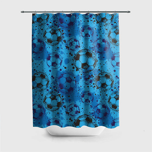 Шторка для ванной Футбольные мячи / 3D-принт – фото 1