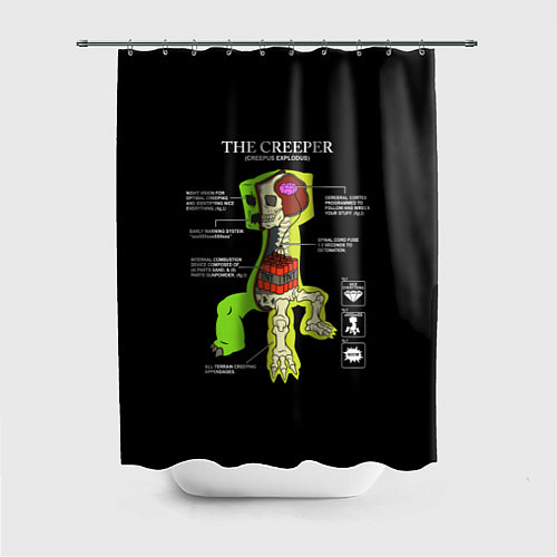 Шторка для ванной The Creeper / 3D-принт – фото 1