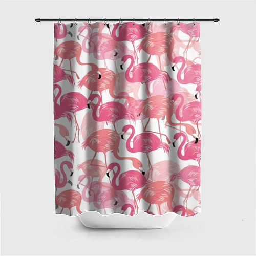 Шторка для ванной Рай фламинго / 3D-принт – фото 1