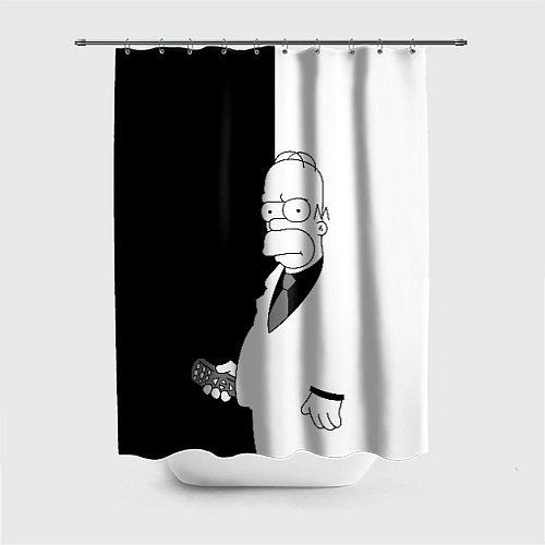 Шторка для ванной Гомер Симпсон - в смокинге - black and white / 3D-принт – фото 1
