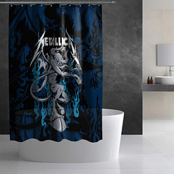 Шторка для душа Metallica - бес, цвет: 3D-принт — фото 2
