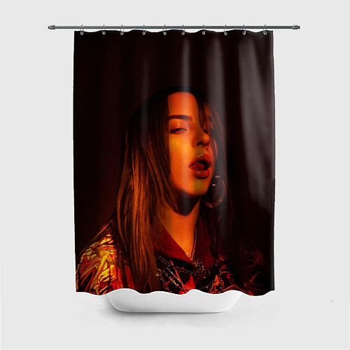 Шторка для ванной BILLIE EILISH: Red Mood / 3D-принт – фото 1