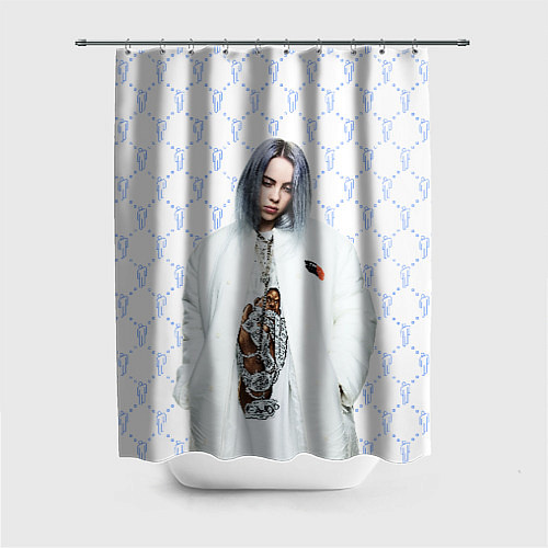 Шторка для ванной BILLIE EILISH: White Fashion / 3D-принт – фото 1