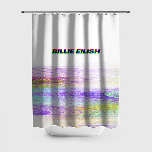 Шторка для ванной BILLIE EILISH: White Glitch / 3D-принт – фото 1