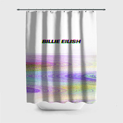 Шторка для душа BILLIE EILISH: White Glitch, цвет: 3D-принт