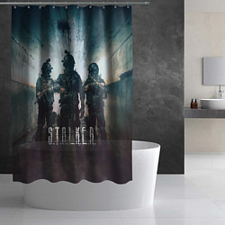 Шторка для душа Stalker the game, цвет: 3D-принт — фото 2