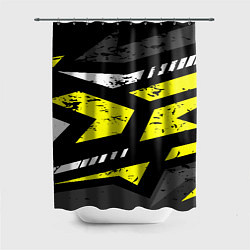 Шторка для ванной Black yellow abstract sport style