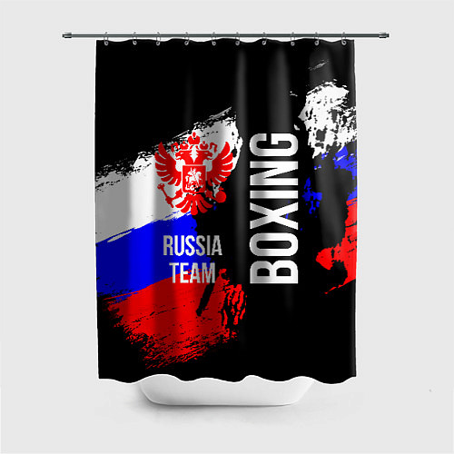 Шторка для ванной Boxing Russia Team и герб РФ / 3D-принт – фото 1