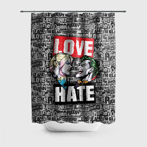 Шторка для ванной Love Hate / 3D-принт – фото 1