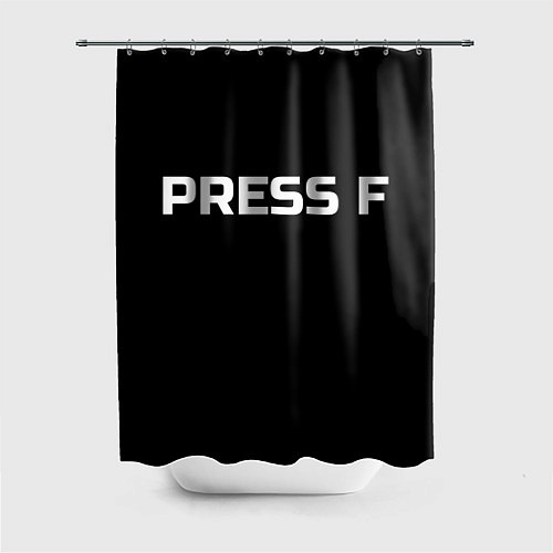 Шторка для ванной Футболка с надписью PRESS F / 3D-принт – фото 1