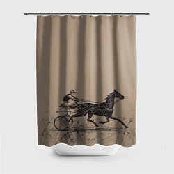 Шторка для ванной Лошадь с колесницей