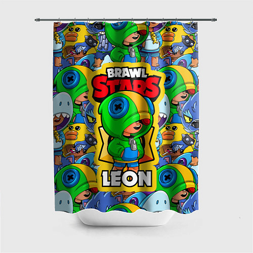 Шторка для ванной BRAWL STARS LEON / 3D-принт – фото 1