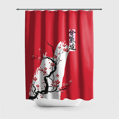 Шторка для ванной Сакура Айкидо / 3D-принт – фото 1