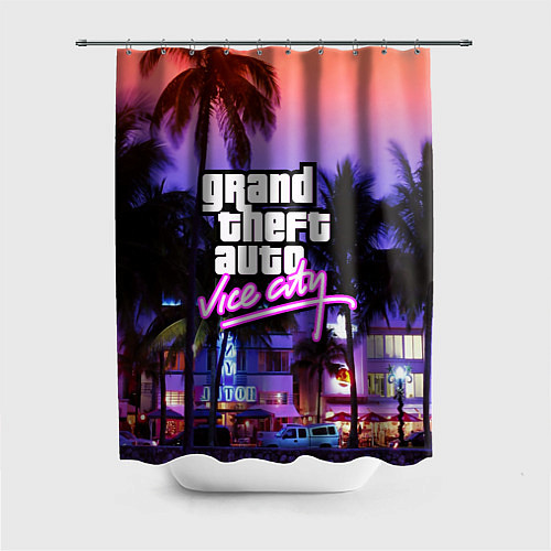 Шторка для ванной Grand Theft Auto Vice City / 3D-принт – фото 1
