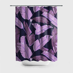 Шторка для ванной Tropical leaves 4 purple