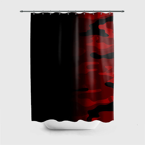 Шторка для ванной RED BLACK MILITARY CAMO / 3D-принт – фото 1