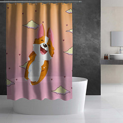 Шторка для душа Милый корги, цвет: 3D-принт — фото 2