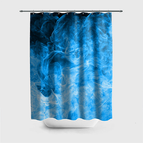 Шторка для ванной ОГОНЬ BLUE / 3D-принт – фото 1