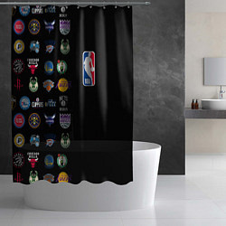 Шторка для душа NBA Team Logos 2, цвет: 3D-принт — фото 2