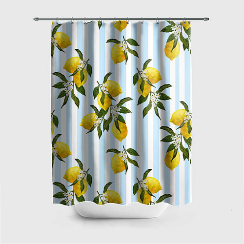 Шторка для ванной Лимоны / 3D-принт – фото 1