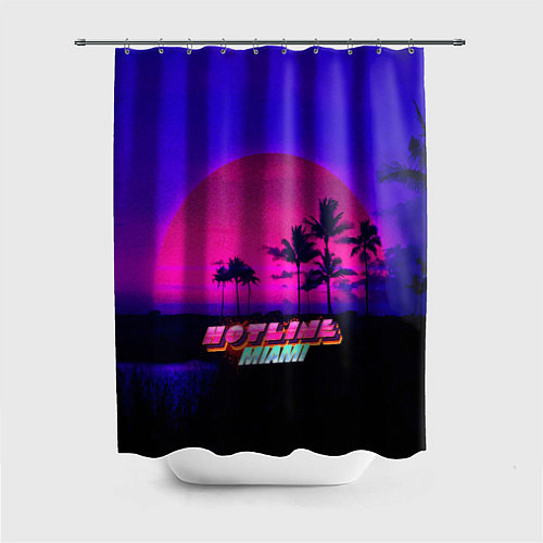 Шторка для ванной HOTLINE MIAMI / 3D-принт – фото 1