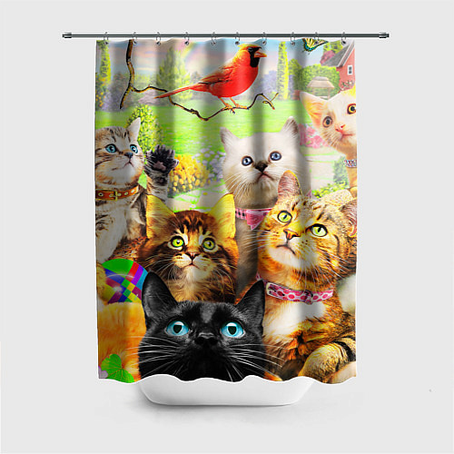 Шторка для ванной КОТЫ / 3D-принт – фото 1