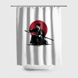Шторка для душа Японский самурай Z, цвет: 3D-принт