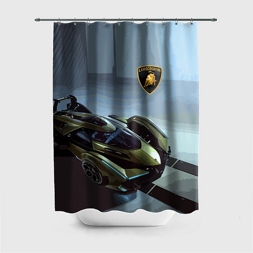 Шторка для ванной Lamborghini - motorsport extreme / 3D-принт – фото 1