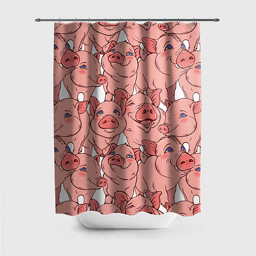Шторка для ванной Свиньи / 3D-принт – фото 1