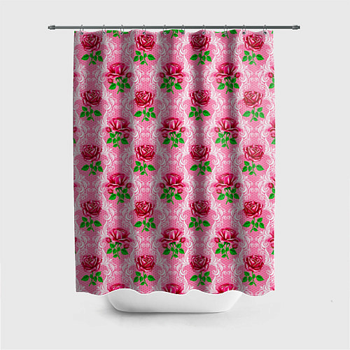 Шторка для ванной Декор из нежных роз / 3D-принт – фото 1